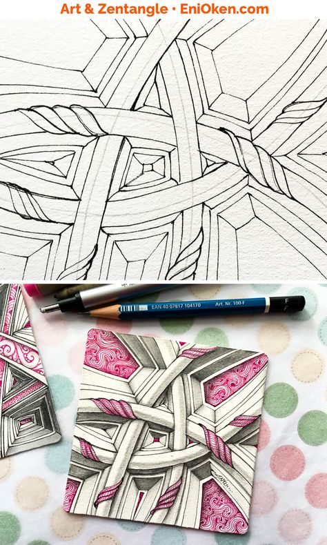 Shading Coffering Video Lesson by Eni Oken Tangled Stuff, Eni Oken, Zentangle Inspiration, Zentangle Pattern, Zen Doodle Patterns, Zentangle Tutorial, Sky Anime, Art Therapy Projects, Zentangle Artwork