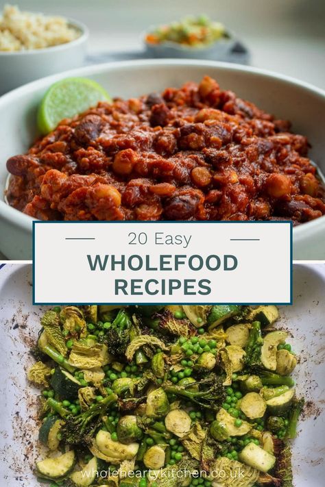 Are you searching for delicious and easy recipes to make your meals more nutritious? Then check out this roundup of 20 Easy Whole Food Recipes, Rich in Plants! From salads to curries, there's something for everyone. And all recipes are designed to be good for blood glucose levels, so get ready to tantalise your taste buds with these wholesome, healthier options. Go to https://www.wholeheartykitchen.co.uk for the full round up. Whole Food Carbs, Whole Foods Plant Based Recipes, Wholefood Meals, Easy Whole Food Recipes, What Are Whole Foods, Wholefoods Recipes, Whole Foods Diet, Easy Chilli, Cheap Healthy