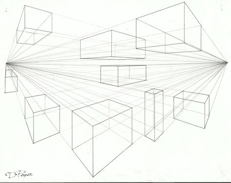 2 point perspective boxes. -2017 2 Point Perspective Boxes, 2 Point Perspective Cubes, Boxes In Perspective, Perspective 2 Point, Perspective Drawing For Beginners, Perspective Boxes, Box Perspective, Moment Drawing, Draw Buildings