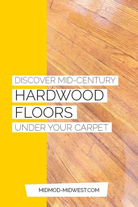 Mid-century design is all about simple, natural materials – often wood. Wood floors, wood panel walls, wood trim, and wood furniture abound Consider refinishing original mid-century hardwood floors to match another MCM wood … think teak or walnut! #midmodmidwest #carpetremovaldiy #carpetremovalbeforeandafter #midcenturyhardwoodfloors Midcentury Living, Diy Floor Cleaner, Panel Walls, Midcentury Interior, Mcm Home, Removing Carpet, Modern Flooring, Natural Flooring, Walnut Furniture