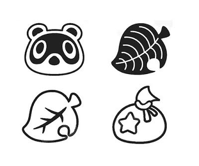 DIY Animal Crossing New Horizon Eraser Stamps Simple Animal Crossing Tattoo, Animal Crossing Silhouette, Animal Crossing Characters Drawing, Animal Crossing Sketchbook, Animal Crossing Line Art, Small Animal Crossing Tattoo, Animal Crossing Font, Tom Nook Tattoo, Animal Crossing Symbols