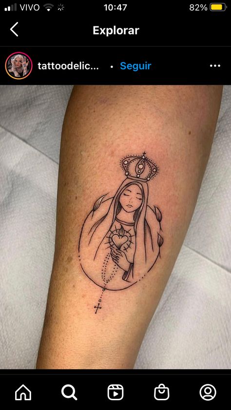 Small Mexican Tattoo, Mother Mary Tattoos, Cupcake Tattoos, Catholic Tattoos, Minimal Nature, Mary Tattoo, Cross Tattoos For Women, Tattoo Minimal, Mother Tattoos