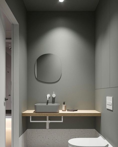 Minimal Bathroom Design, Toilet And Bathroom Design, Mini Bad, Minimal Bathroom, Restroom Design, Bathroom Plans, Clinic Interior Design, Washroom Design, Small Toilet