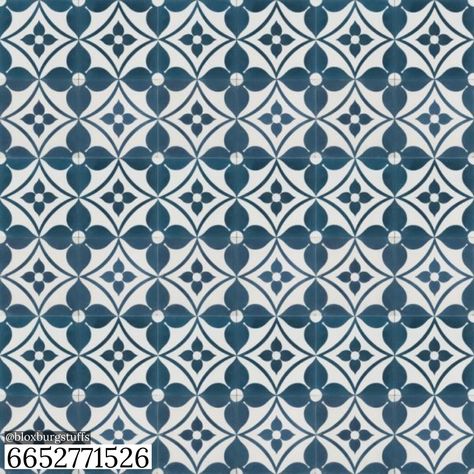 Blue Kitchen Wallpaper, Beach House Layout, Bloxburg Beach House, Old Style House, Coastal Flooring, Blue Floral Wallpaper, House Plans With Pictures, Coastal Wallpaper, Encaustic Tiles