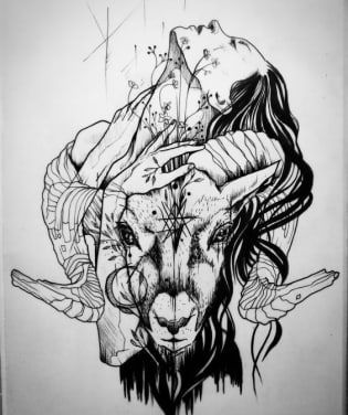 Aries Ram Tattoo, Ram Tattoo, Tier Tattoo, Capricorn Tattoo, Aries Tattoo, Zodiac Tattoos, Zodiac Tattoo, Constellation Tattoos, Dark Art Drawings