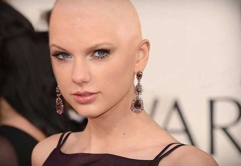 Taylor Swift Fan on Twitter: "Reply with the last #taylorswift picture you saved. Mine: https://t.co/8kLKsBulBd" / Twitter Bald Celebrities, Bald Head Women, Hilarious Pictures, Bald Girl, Celebrity Stars, Bald Women, Bald Heads, Funky Hairstyles, Rachel Mcadams