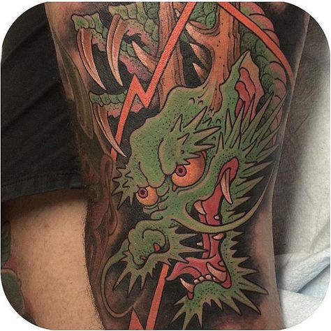 Geometric Animal Tattoo, Chris Garver, Tattoos And Meanings, Japanese Dragon Tattoos, Facial Tattoos, Japanese Dragon, Geometric Animals, Dragon Tattoo, Animal Tattoos