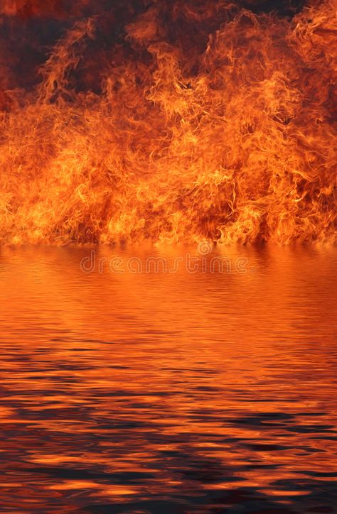 Raging Fire. Abstract of a raging fire with reflection over water , #sponsored, #Abstract, #Fire, #Raging, #raging, #water #ad Raging Fire Aesthetic, Water And Fire Art, Fire Concept Art, Fire In Water, Fire On Water, Lake Of Fire, Orange Inspiration, Fire Abstract, Burning Water