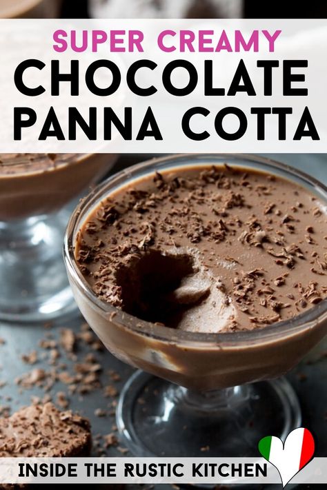 Whipped Panna Cotta, Chocolate Panacota, Chocolate Pannacotta, Pudding Recept, Brownie Vegan, Chocolate Panna Cotta, Panna Cotta Recipe, Dinner Party Desserts, Italian Dessert