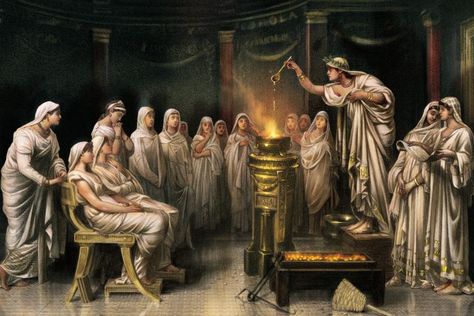 Vestal Virgin, Goddess Of The Hearth, Mystery School, Ancient Paintings, Roman Goddess, Roman History, Ancient Romans, Ancient Rome, Most Powerful