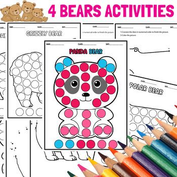 Bear Theme Preschool, Adjective Words, Activity Books For Toddlers, Coloring Posters, School Coloring Pages, School Certificates, Name Activities, Bear Coloring Pages, Dot To Dot