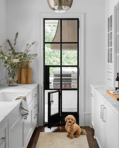 Bay Cottage, Pantry Inspiration, Becki Owens, Style Pantry, Dog Door, Transitional Kitchen, Back Doors, Custom Home Builders, Patio Doors