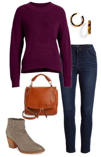 Plum Sweater Outfit Winter, Plum Blouse Outfit, Plum Top Outfit, Plum Sweater Outfit, Plum Aesthetic, Black Slacks Outfit, Plum Outfit, Slacks Outfit, Plum Sweater