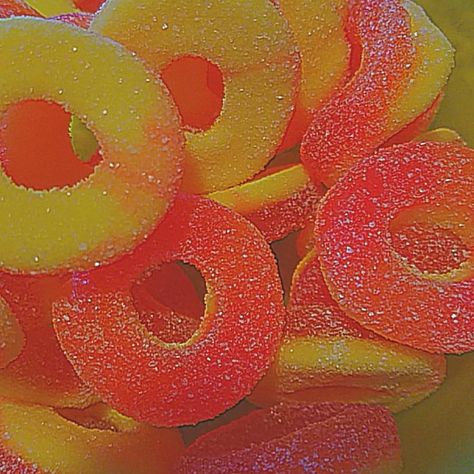 Peach Rings Candy Aesthetic, Peach Rings Aesthetic, Ring Pop Aesthetic, Candy Ring Pop, Y2k Candy, Quirky Aesthetic, 90s Candy, Aesthetic Peach, Candy Aesthetic