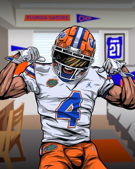 Gators Football on Twitter: "No need to wait for the season to begin... Play as the Gators now in #Madden21 #BeAGator 🐊… " Football Wallpaper Nfl, Sneaker Painting, College Football Art, Football Player Drawing, Collage Football, Carnage Marvel, Football Poses, Florida Football, Football Drawing