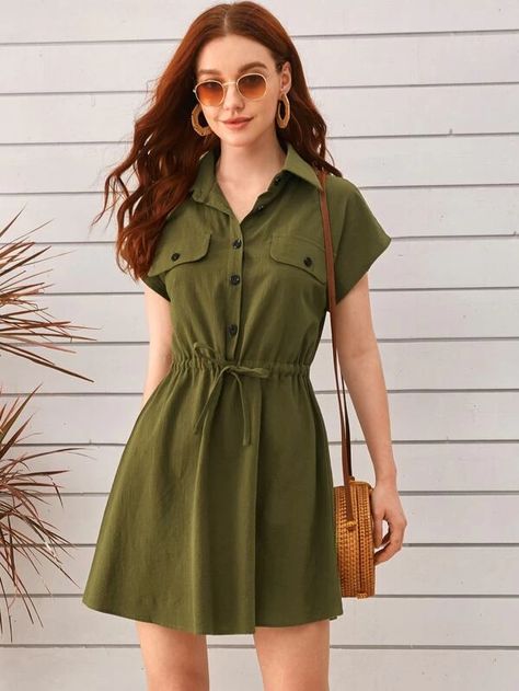 Shirt Dress Outfit, Trendy Dress Outfits, Trendy Fashion Tops, Stylish Dresses For Girls, Girls Fashion Clothes, Teenage Fashion Outfits, Fall Fashion Outfits, Mode Inspiration, Teen Fashion Outfits