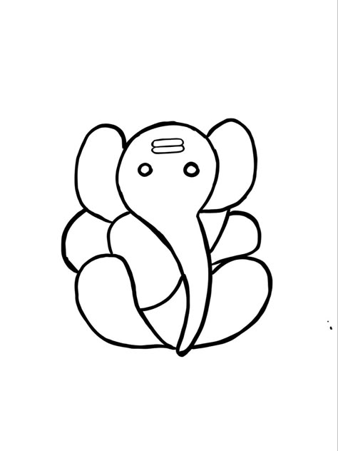 Simple ganesha drawing. Simple Floral Design Drawing, Ganpati Outline, Easy Ganesha Rangoli, Ganesh Drawing For Kids, Ganesh Drawing Simple, Ganesh Rangoli Design Simple, Simple Ganesha Drawing, Ganesha Outline, Easy Ganesha Drawing