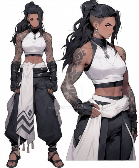 Hanzo Nijijourney Showcase (AI) Character Design Ideas, Female Samurai, Female Fighter, Female Character Design, Character Design References, Fantasy Clothing, Character Outfits, Character Portraits, Anime Outfits