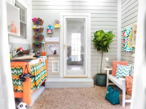 Outside Mudroom, Outdoor Mudroom, Mudroom Makeover, Mudroom Entryway, Mud Rooms, Mud Room Storage, California Closets, Mudroom Design, Hgtv Dream Home