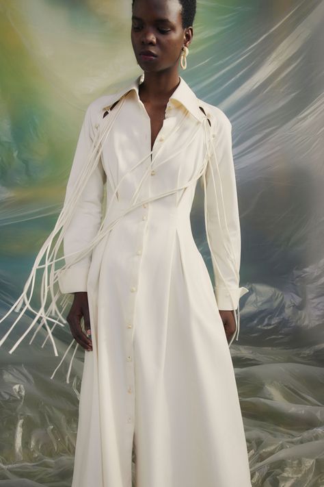 Palmer Harding - Pre-Fall 2024 https://www.vogue.com/fashion-shows/pre-fall-2024/palmerharding/slideshow/collection#4 Palmer Harding, Statement Sleeves, Pre Fall Collection, Flirty Dresses, Fringe Dress, Modern Dress, Spring Shirts, Style Mistakes, Mode Inspiration