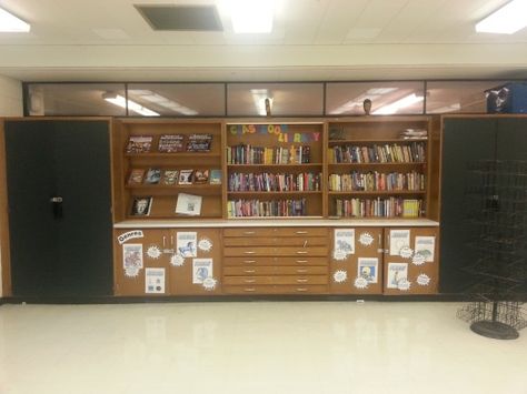 Classroom Cabinets, Old Classroom, Book Area, Data Wall, Classroom Makeover, Striped Walls, Desk Areas, Middle Schoolers, English Classroom