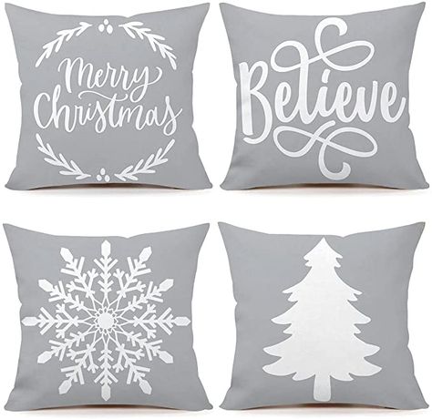 Farmhouse Christmas Pillows, Holiday Decor 2022, After Christmas Decor, Christmas Must Haves, Farmhouse Throw Pillows, Joy Decorations, Winter Snowboarding, Machine Embroidery Christmas, Holiday Bed