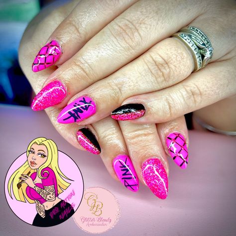 P!nk Nails ready!!!!!!! Love love love P!nk Nails Ideas, Pink Concert Nails Ideas, P!nk Concert Nails, P!nk Inspired Nails, P!nk Nails, Pink Concert Nails, P Nk, Burgundy Acrylic, Burgundy Acrylic Nails