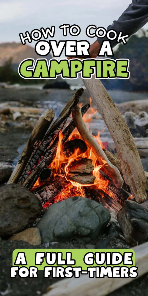 Cooking over a campfire Food Over Fire Campfires, Cooking Over A Fire, Cooking Over Campfire, Cook Over Campfire, Cooking Over A Campfire, Open Fire Cooking Recipes, Cast Iron Cooking Over Fire, Roasting Over A Campfire, Campfire Banana Boats