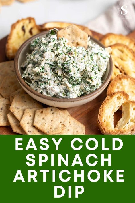 Cold Spinach Artichoke Dip With Water Chestnuts Recipe, Knorr Spinach Artichoke Dip Recipe, Spinach Dip Recipe Easy Cold, Artichoke Dip Cold, Cold Artichoke Dip Recipe, Spinich Artichoke Dip, Cold Spinach Dip Recipe, Spinach Dip Recipes, Cold Spinach Artichoke Dip