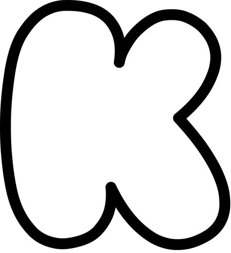 Uppercase Bubble Letter K K Bubble Letter, Bubble Letter K, Bubble Letter P, Letters K, Letters Printable, Bubble Drawing, School Counselor Office, Counselor Office, Bubble Letter