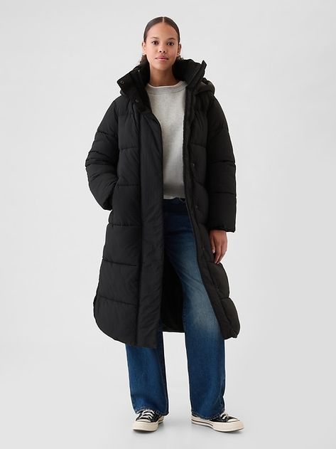 Big Puff Coat Long Black Puffer Coat Outfit, Long Black Puffer Coat, Long Winter Coats Women, Down Winter Coats, Long Puffer Jacket, Black Puffer Coat, Long Black Coat, Long Puffer Coat, Black Winter Coat