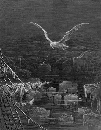 Gustave Doré’s The Rime of the Ancient Mariner Paul Gustave Doré, Rime Of The Ancient Mariner, The Ancient Mariner, The Albatross, Ancient Mariner, Gustave Dore, Psy Art, An Arrow, Wood Engraving