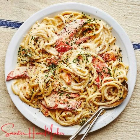 Lobster Pasta Creamy, Lobster Pasta Recipe, Lobster Cream Sauce, Recipes With Pasta, Lobster Pasta, Lobster Meat, Lobster Recipes, Homemade Pasta, Pasta Recipe