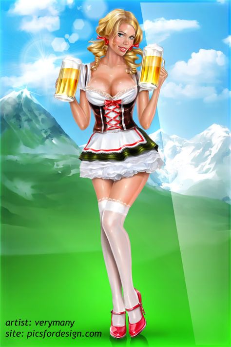 0_13a5c3_be55a6d6_orig (600×900) German Beer Girl, Beer Maid, Oktoberfest Woman, Pin Up Pictures, Arte Pin Up, Pin Up Drawings, Pin Up Illustration, Pin Up Vintage, Beer Girl