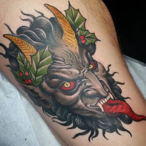 Krampus Tattoo, Led Zeppelin Tattoo, Belfast Tattoo, Vampire Tattoo, Christmas Tattoo, Human Canvas, Character Aesthetics, Large Tattoos, Tattoos Designs