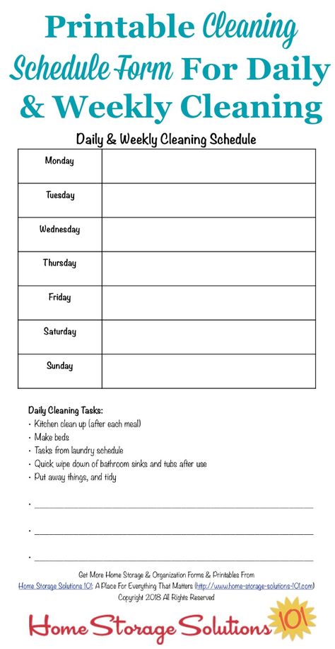 Here is a free printable cleaning schedule form that you can use to fill out your daily and weekly cleaning schedule tasks for your home. Free Printable Cleaning Schedule, Kitchen Cleaning Checklist, Free Printable Cleaning, Clean Hacks, Household Notebook, Cleaning Schedule Templates, Organizing Stuff, Zone Cleaning, Cleaning Checklist Template