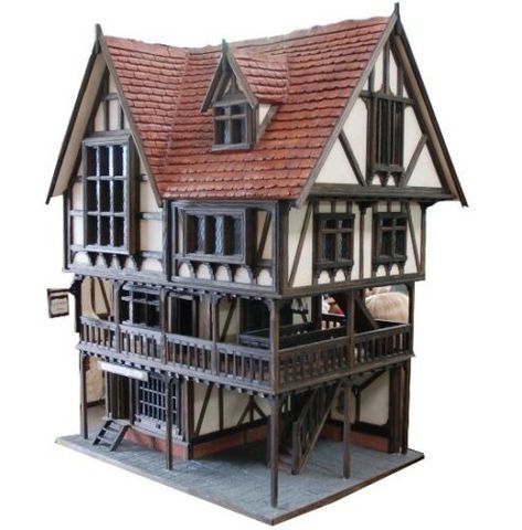 Tudor Townhouse, Tudor Dollhouse, Medieval Houses, Wall Exterior, Tudor House, Fantasy House, House Ornaments, Miniature Houses, Sims 4 Houses