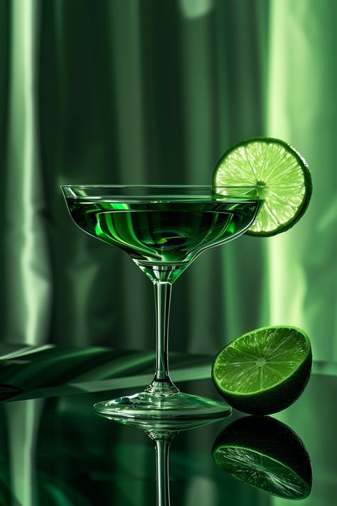 Refreshing Jaded Lady Cocktail Recipe - How to Make It at Home #cocktails #cocktailrecipes #classiccocktails Green Cocktail Aesthetic, Green Drink Aesthetic, Dark Green Cocktail, At Home Cocktails, Nail Background, Home Cocktails, Cocktails Photography, Green Cocktails, Green Alcohol