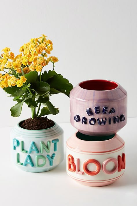 Colorful Planters, Whimsical Gifts, Keramik Design, Spring Home Decor, Mothersday Gifts, Plant Lady, Spring Home, Ceramic Planters, Home Decor Trends