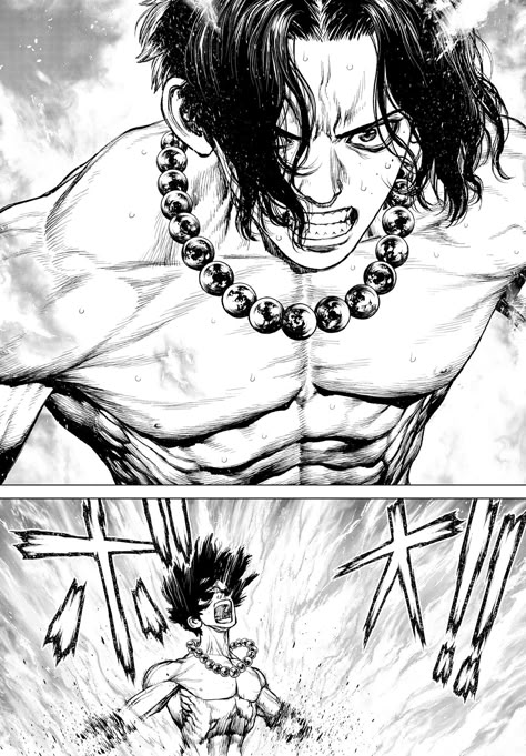 Boichi One Piece, Shading References, Boichi Art, Boichi Manga, Manga Artstyle, Panel Reference, Semi Realistic Art, Ken Rock, Sun Ken Rock