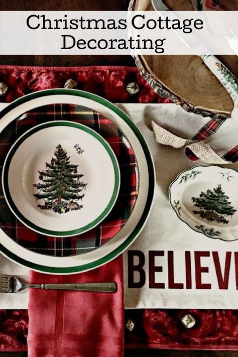 "Set the scene for a festive feast with Spode Christmas Tree china and cozy plaid accents! 🎄✨ A perfect blend of classic elegance and holiday warmth. #HolidayTable #SpodeMagic" Spode Dinner Table Setting, Spode Christmas Table Settings Ideas, Christmas Spode Table Setting, Spode Christmas Tablescape, Spode Christmas Tree Tablescape, Spode Table Setting, Spode Christmas Tree Table Settings, Spode Tablescape, Spode Christmas Table Settings