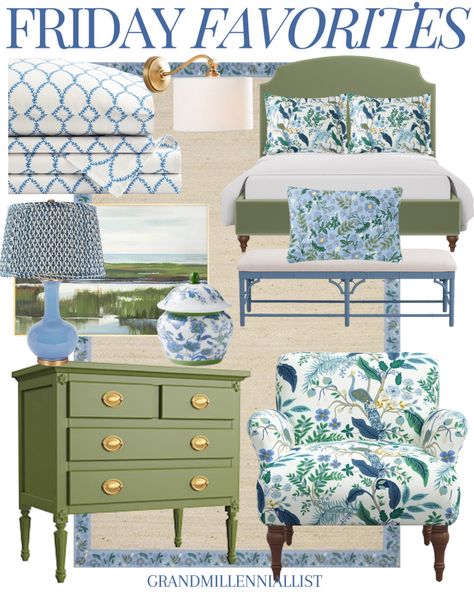 Sateen Sham - Peacock Ivory curated on LTK Blue And Green Chinoiserie Bedroom, Green And Blue Bedroom Decor, Blue And Green Bedrooms Master, Tommy Bahama Bedroom Ideas, Laura Park Bedroom, Hamptons Bedroom Ideas, Chinoiserie Bathroom Decor, Blue And Green Bedrooms, Ballard Designs Bedroom