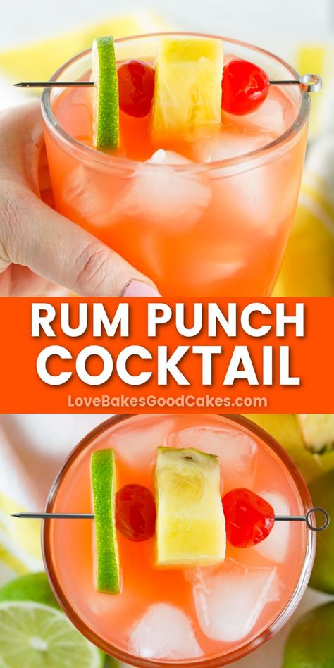 Rum Punch Cocktail Jamaican Rum Punch Recipes, Jamaican Rum Punch, Tropical Rum Punch, Rum Punch Cocktail, Camping Drinks, Alcoholic Punch Recipes, Non Alcoholic Punch, Rum Punch Recipes, Punch Cocktails