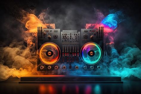 Photo abstract modern dj mixer on the ta... | Premium Photo #Freepik #photo #dj-mixer #dj-set #dj-music #sound-mixer Dj Wallpaper Hd Laptop, Dj Sound Background, Dj Banner Background, Dj Background Design, Dj Mixer Wallpaper, Dj Wallpaper, Dj Background, Dwarikadhish Hd Wallpaper, Designs Background