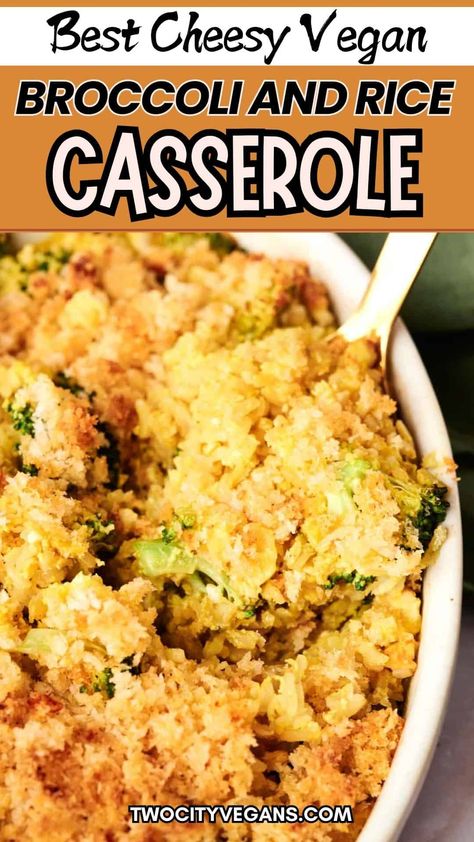 Vegan Cheesy Broccoli, Adventist Recipes, Cheesy Broccoli Rice Casserole, Broccoli And Rice Casserole, Cheesy Broccoli Rice, Vegan Potluck, Broccoli And Rice, Vegan Broccoli, Tomato Soup Easy