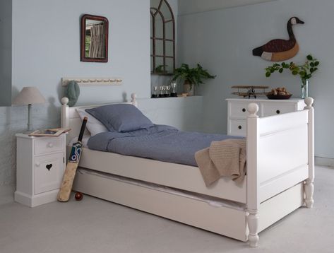 Alexander Bed | Childrens Bed | Tasha Interiors Sleigh Bed Painted, Wooden Trundle Bed, Bed With Underbed, Underbed Storage Drawers, Trundle Mattress, Painted Beds, Big Boy Bedrooms, Sleigh Bed, Big Beds