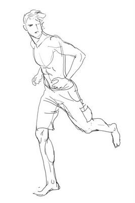 Running Pose by George G Running Drawing, Running Pose, Sketching Ideas, Drawing Hair, Human Figure Drawing, Anatomy Sketches, Drawing Faces, Figure Sketching, Gesture Drawing