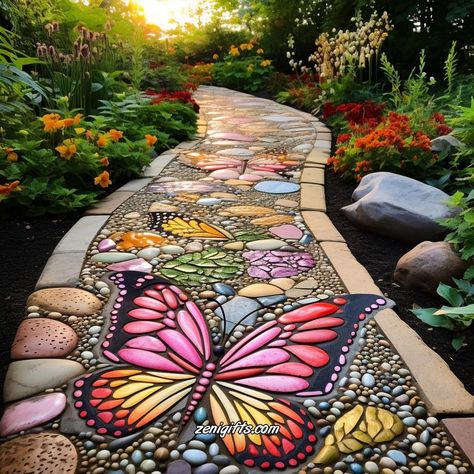 Pathways Ideas Walkways, Landscape Edging Stone, Brick Patterns Patio, Fairy Garden Designs, Garden Decor Projects, Diy Backyard Landscaping, Have Inspiration, Magical Garden, Mosaic Garden