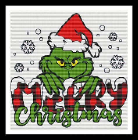 Grinch Cross Stitch Pattern / Christmas Cross Stitch Pattern / New Year Holiday Cross Stitch Pattern / Christmas Grinch Instant PDF Chart - Etsy Grinch Cross Stitch Pattern, Grinch Cross Stitch, Christmas Stitchery, Xmas Projects, Cross Stitch Pattern Christmas, Holiday Cross Stitch Patterns, Disney Cross Stitch Patterns, Easy Doodle, Halloween Cross Stitch Patterns