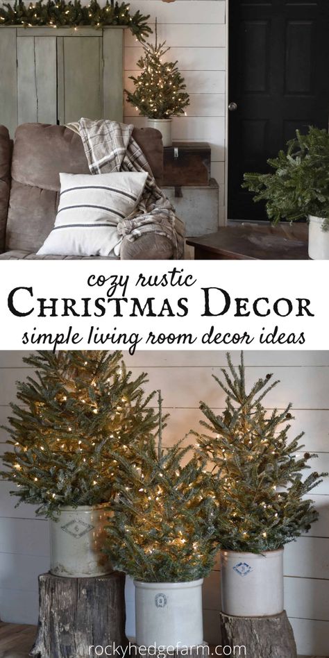 Rustic Decor Christmas, Farmhouse Christmas Decor Ideas Diy Living Room, Modern Farmhouse Christmas Living Room, Farmhouse Christmas Decor Exterior, Christmas Decorations Living Room Cozy, Mud Room Christmas Decor Ideas, Modern Farmhouse Xmas Decor, Xmas Decorating Ideas Living Rooms, Rustic Christmas Porch Ideas